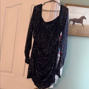 Elegant Navy Blue Sparkle Dress